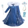 Robe de fantaisie princesse Elsa Costume Carnaval Enfant Noël Fête d'anniversaire
