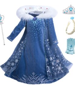 Robe de fantaisie princesse Elsa Costume Carnaval Enfant Noël Fête d'anniversaire