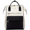 LOVEVOOK Sac à dos femme avec USB et étanche pour le travail, les voyages, l'école - Noir beige