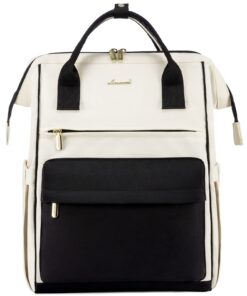 LOVEVOOK Sac à dos femme avec USB et étanche pour le travail, les voyages, l'école - Noir beige