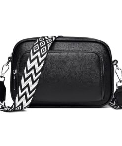 LUXCAELY Sac à Bandoulier️ femme en cuir PU résistant, style simple et moderne, bandoulière réglable - parfait pour l'éc
