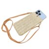 YOURKAY Porte-téléphone portable de cou femme en mode sac vertical tresse, mini sac à bandoulière et portefeuille femme