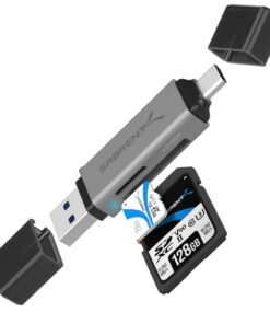 SABRENT Lecteur Carte SD USB C avec 5 Gbps Transfert Rapide, Lecteur Micro SD Accès Simultané à 2 Cartes Mémoire, Idéal