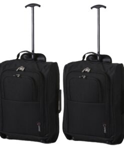 Bagage à Main Valise à Roulettes 5 Cities Set Noire pour Voyageurs Français