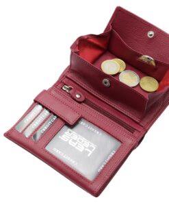 Leas Modèle Vienne Portefeuille en Cuir de Vachette Fabrication Viennoise Special Edition Rouge/Cerise
