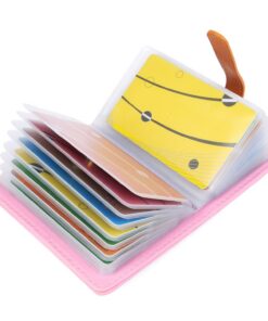AltomStar Porte Cartes de Crédit en Cuir pour Femme & Homme - 10 Couleurs avec 26 Fentes - Portefeuille Élégant Sécure e