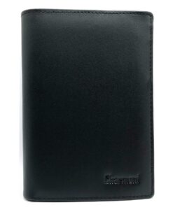 Charmoni Grand Portefeuille Homme Protection Anti RFID Cuir Vachette Noir