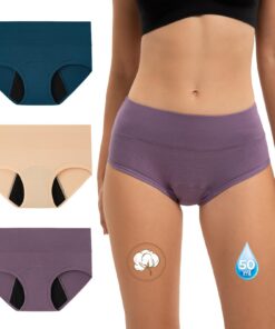 Culottes menstruelles INNERSY pour flux abondant, taille haute, coton lavable, lot de 3, OEKO-TEX STANDARD 100