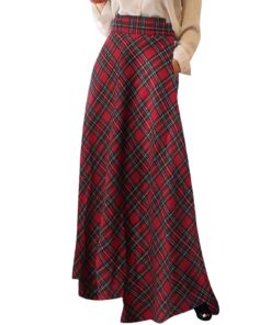 Tinbarry Longue Jupe Élégante Haute Taille Chaude Jupe d'Hiver Femme Party Casual