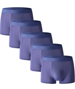 JEKE-DG Boxer en soie glacée pour homme doux et respirant confortable avec ceinture flexible