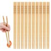 Lot de 10 paires de baguettes en bambou polyvalentes pour une utilisation récurrente, idéales pour la cuisine, durables