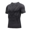 AMZSPORT Chemise de Compression Courtes Manches pour Hommes - Séchage Rapide - Hommes Sportifs - T-Shirt AMZSPORT Courte