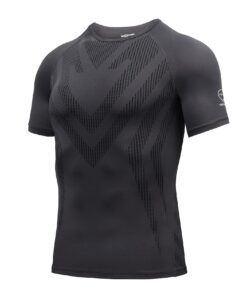 AMZSPORT Chemise de Compression Courtes Manches pour Hommes - Séchage Rapide - Hommes Sportifs - T-Shirt AMZSPORT Courte