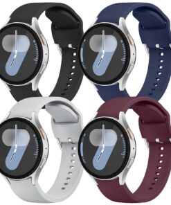 Wanme bracelet Samsung Galaxy Watch 4, bracelet silicone sport 20mm, pour Watch 7/FE/6/6 Classic/5/5 Pro/3/Active, confo