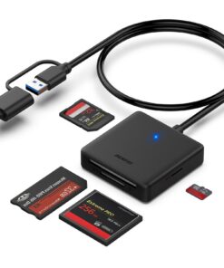 Lecteur de Carte mémoire BENFEI, USB-C vers SD Adaptateur 4 in 1, CompatibleiPhone 15 Pro/Max et MacBook Pro/Air 2023, É