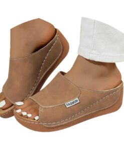 Claquettes Orthopédiques Premium Femme en Cuir Naturel - Soutien aux Arches Renforcé - Vivre Actif en Douceur