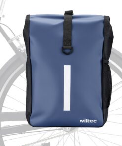 WilTec Sacoche Étanche pour Vélos et Vélos Électriques – 16 L (47 x 24 x 13 cm) – Bandoulière Amovible en PVC et Polyest
