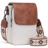 MUIIKOLA Besace Sacoche Messenger Femmes en Cuir Pu Rigide -Petit Sac Bandoulièreavec Réglables Bandoulière - Portefeuil