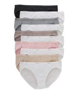 Hanes sous-vêtement de Bikini en Coton pour Femmeewear-confort-sport-t-elastique-Ver Construisables-pièces-5pièces-Blanc