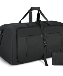 Sac de Voyage Pliable NUBILY Noir Imperméable 65L Maternité Weekend Sport