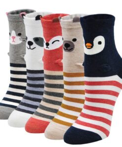 Chaussettes Fantaisie Putuofemme en Coton EU 37-43 Oeko-Tex Standard 100 Mignonnes Animaux Socquettes