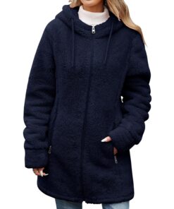 Ritosta Veste Polaire Femme Hiver Chaud Sweat à Capuche Zippé Casual Outwear avec Poches