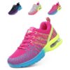 Hitmars Chaussures de Sport Respirant Running Fitness Outdoor Noir Rouge Gris Femme EU 36-42