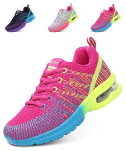 Hitmars Chaussures de Sport Respirant Running Fitness Outdoor Noir Rouge Gris Femme EU 36-42