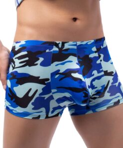 Générique Boxer Brief Respirant Camouflage Taille Basse Hommes Sous-Vêtements Imprimés Élégants