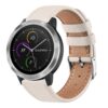 Montre de sport en cuir compatible Garmin Vivoactive 3/Vivoactive 3 Music/Vivoactive 5/Venu - couleur Starlight - rempla
