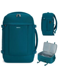 Sac à Dos Voyage ECOHUB Turquoise pour Homme Bagage Cabine Easyjet 45x36x20 Global Recycled Standard