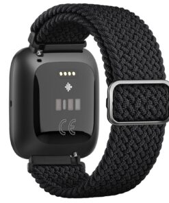 BRACELET WANME TRESSÉ SOULTE ET EXTENSIBLE EN NYLON RESPIRANT POUR HOMME ET FEMME COMPATIBLE FITBIT VERSA 2/VERSA/VERSa