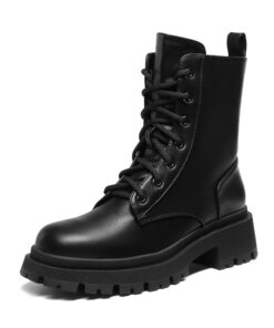 Bottines DREAM PAIRS Femme Mi-Mollet Fermeture Eclair Talon Large Comfortable Doublure Chaude Tendance