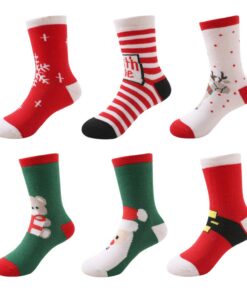 DEBAIJIA Chaussettes épaisse et respirantes pour bébé fille et garçon en coton peigné - Taille S (3-5 ans) - Édition Noë