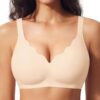 Soutien-gorge GANADO Coussinets Col en V Sans Armature Brasière Femme Hermétiques MaintienSans Coutures