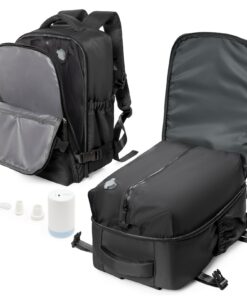 Sac à Dos de Voyage Compression Sous Vide pour Femme 40x20x25 cm Sac Cabine pour Bagage à Main Voyage Grande Capacité Be