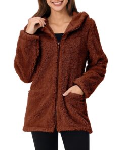 Veste Polaire AEGJEGVD Hoodies Femmes Hivernale Chaude Doublure Épaissir Chic Blouson Mi-SaisonPas Cher