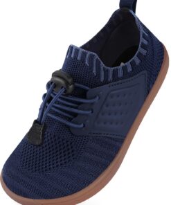 IceUnicorn Chaussures pieds nus pour enfants - Large boîte à orteils en tricot - Chaussures de marche minimales et respi