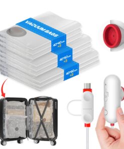 Vacbird Sac Sous Vide Vêtements avec Pompe USB, Réutilisables et Portables (3x 40x40cm, 3x 40x50cm, 3x 40x60cm) pour Ran