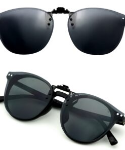 CREYESTAL Clip Lunettes de Soleil Polarisées pour Hommes et Femmes, Ultra-Légers et Relevables, 100% Anti-UV et Certifié