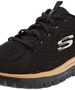 Skechers Femme Graceful-Get Connected Baskets, Noir Rose Gold, Taille 40 EU