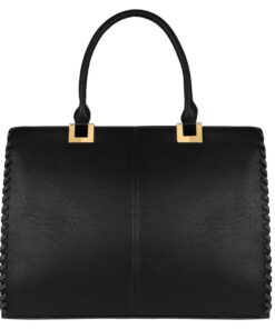 CRAZYCHIC Sac À Main Grande Taille Cuir PU Porté Epaule - Noir pour Femme Tendance Business Travail&Cours