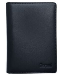 Charmoni - Portefeuille Homme Anti Piratage Protection RFID - Bleu Cuir Vachette 22 Cartes (4 Volets) Charmoni - Max G