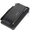 Dahlia Portefeuille Homme Grande Capacité Cuir Portefeuille avec Dragonne Noir pour Homme A-QMZL Portefeuille Long Poche