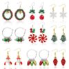 Hifot Boucles d'oreille Noël Femme Ensembles Boucles d'Oreilles Pere Noel Flocon de Neige Cadeau Noël Femmes