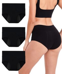 Culottes menstruelles absorbantes INNERSY Femme Coton Taille Haute Post-Accouchement Lot de 3 OEKO-TEX