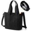 Aucuu Sac Fourre-Tout en Toile pour Femme - Sac Main Réglable - École, Shopping, Travail - Fermeture Éclair - Femmes