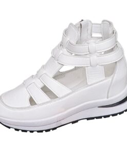 Sandales à bout couvert avec semelle compensée creuse pour femme - Chaussures de marche légères et respirantes avec sang