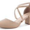 Greatonu Escarpins Bride - Talons Hauts avec Lanière Croisée, Parfait pour Mariages et Fêtes Femme
