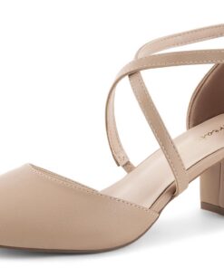 Greatonu Escarpins Bride - Talons Hauts avec Lanière Croisée, Parfait pour Mariages et Fêtes Femme